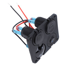 Panneau de prises de charge 12-24 V USB double 4,2 A LED bleue