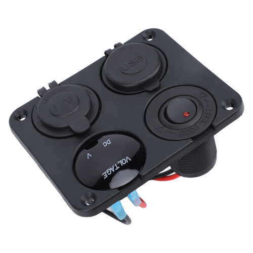Panel de tomas de carga 12-24V USB dual 4.2A LED rojo
