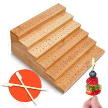 SUSUchens Bambus-Spießständer, 180 Löcher, 6 Ebenen, umweltfreundlich, einfache Montage, für Vorspeisenspieße, robust, aus Bambusholz