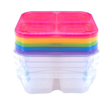 Joyfeel Lunchbox mit 4 Fächern, BPA-frei, stapelbar, mikrowellengeeignet, wiederverwendbar für Zuhause, Schule und Picknick