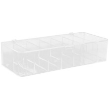 Porta bustine di tè in plastica trasparente Eease, contenitore portaoggetti a 7 griglie