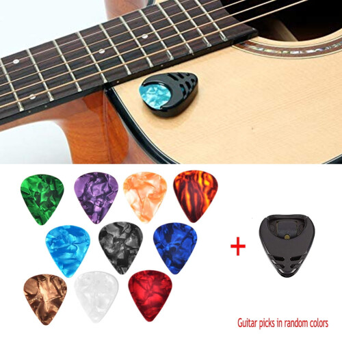 Guitar picks with stick-on holder set 10 pcs 1