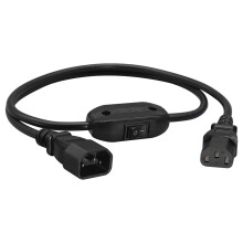 Flexible C14 to C13 Power Cord with Switches Computers-100cm