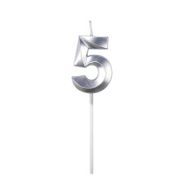 Grande candela di compleanno a forma di numero, decorazione per torta multicolore 3D