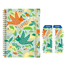 Bloom Dagplanners 2025, Hardcover Kalender Jaar Doel & Visie Planner (januari-december 2025), Maandelijkse/Wekelijkse Kolomindeling, 19 x 23 cm,