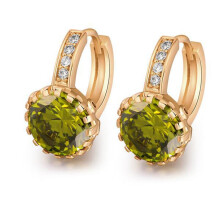 Kiplyki Mórdhíola 18K Óir Bhuí Líonta - 9mm Babhta Bláth Topaz Zircon Fáinne Cóisire do Mhná