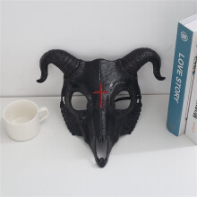 Masque de crâne gothique à tête de chèvre Loyerfyivos, cornes de bélier, masque de costume de crâne d'animal, masque de démon, masque