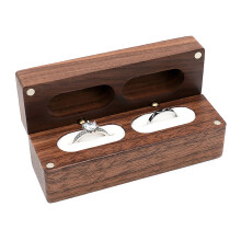 Caixa para Anéis SUSUchens, Porta-Anéis de Madeira com Forro Macio, Estojo Duplo para Anéis, Ideal para Pedido de Casamento, Noivado e Casamento,