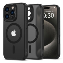 Tech-Protect atá comhoiriúnach le Cás iPhone16Pro MagSafe MagCam Matt Black