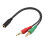 Headset splitterkabel hun til 2 han 1 stk. 1