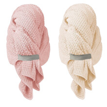 Begine Clearance Hand Pat1X Beige + 1X Roze Droge Haar Handdoek, Handdoeken, 2X Droge Haar Handdoek