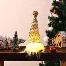 Guirlande lumineuse Fankiway pour sapin de Noël, scène de Noël avec guirlandes lumineuses, poupée tricotant dans la forêt dorée, décorations