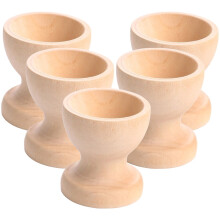 Mizh5Pcs Porte-œufs de Pâques factices en bois, support pour œufs en bois, décoration festive, bricolage pour enfants