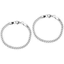 Set van 2 schakelarmbanden, herenarmbanden van roestvrij staal, herensieraden, armbanden voor mannen.