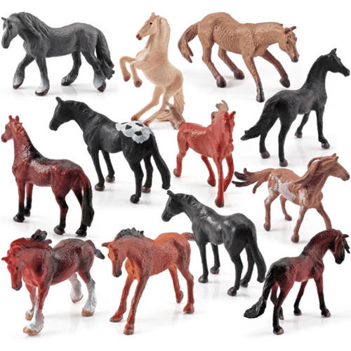 Horse Toy Figures Plastic Mare Stallion 12PCS