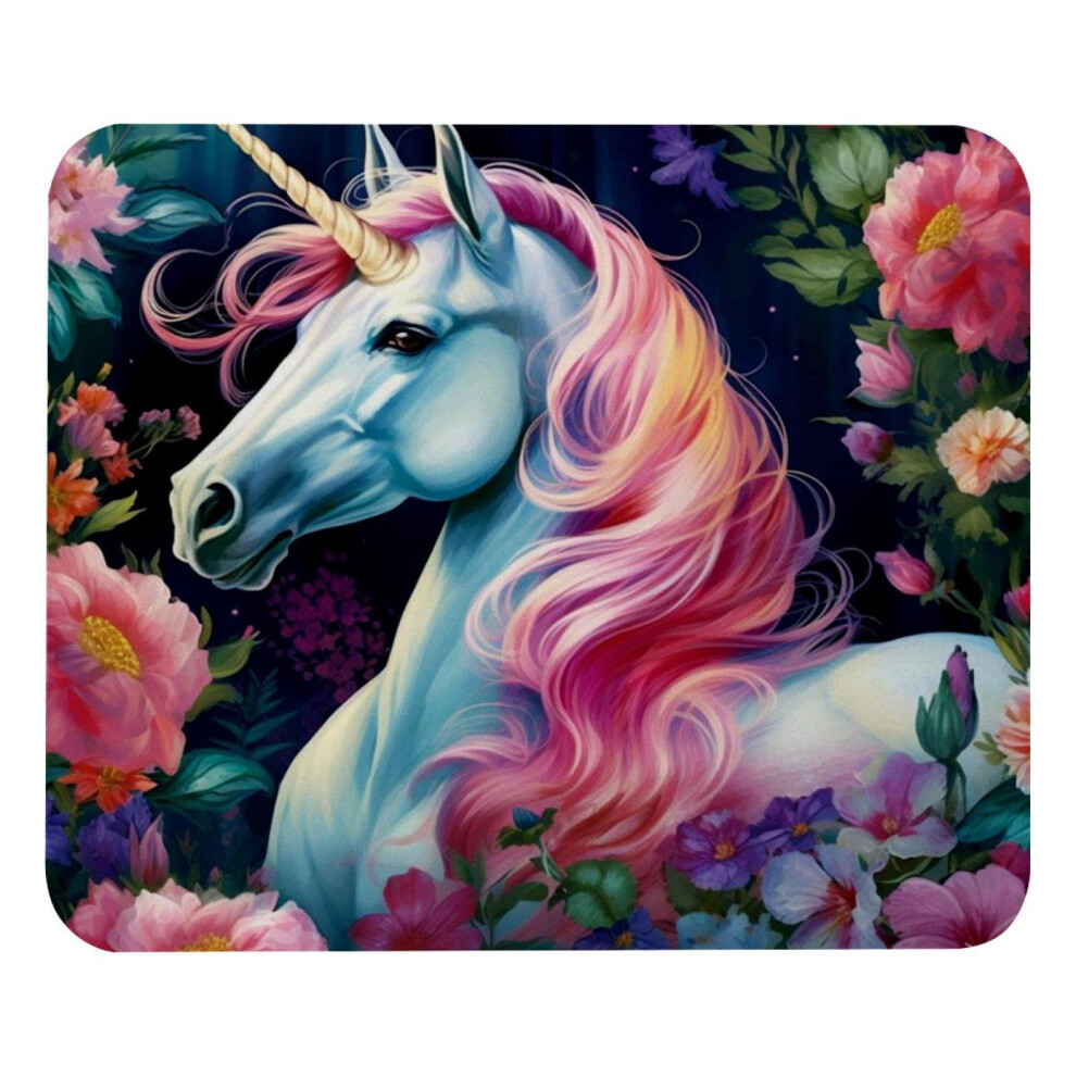 Flower Unicorn Mouse Pad 8.3 X 9.8 Inches Pink 917087594370