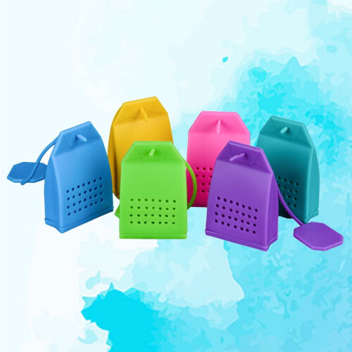 Bustine da tè in silicone con infusore a cordino lungo (6 pezzi) 1