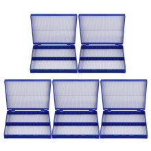 Caja rectangular de plástico azul real 5X para 100 portaobjetos de microscopio