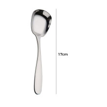 Ruhiku GW roestvrijstalen antiaanbakrijstlepels, set van 5, soep- en dinerlepels met lange steel van 15, 17,5 en 18 cm, duurzaam keukengerei.