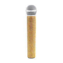 Dadatutu Sprankelende Strass Microfoon Props, Glitter Nep Microfoon voor Podium, Halloweenfeest & Spelletjes, Compatibel met Optreden Decoratie