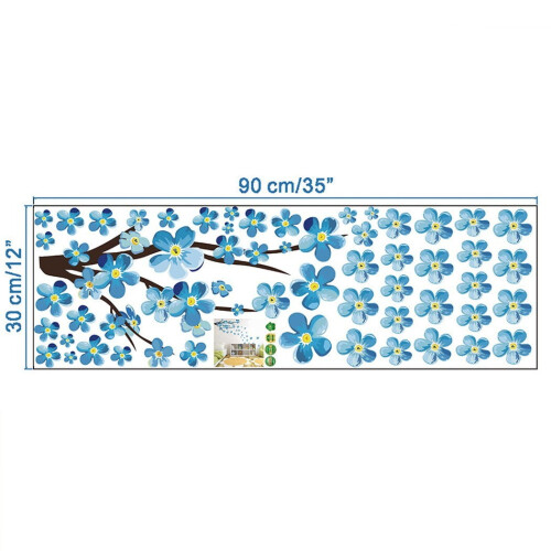 Peach blossom wall sticker blue home decor set 2
