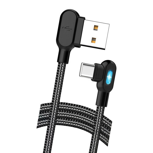Right Angle Type C Charging Cable Light Light Fast-0.2m Black