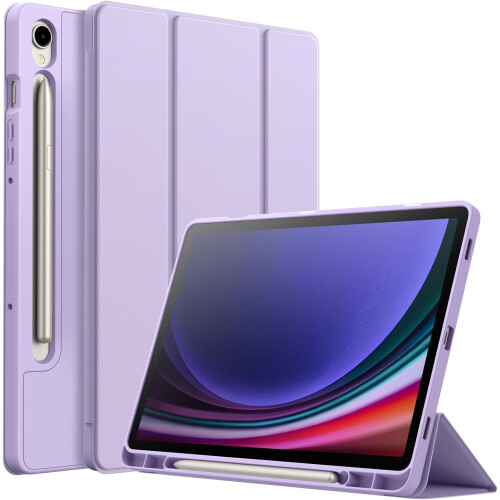 Capa compatível com Samsung Galaxy Tab S9 de 11 polegadas com suporte para S Pen, capa protetora dobrável em três partes em TPU macio para tablet.