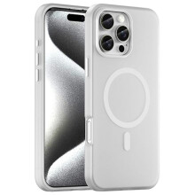 Capa MagSafe Slim Fosca Branca Compatível com iPhone 16 Pro Max