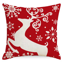 Ensemble de 4 housses de coussin de Noël, 45 x 45 cm, compatibles avec la décoration des fêtes, housses de coussin décoratives à carreaux