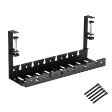 Robustes Kabelführungsfach aus Metall unter dem-Schwarz 40cm