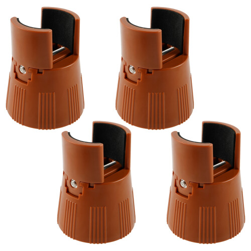 Bed Risers Adjustable Round 4 Pack 2 Inch Lift Brown