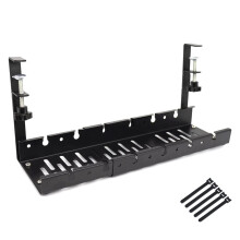 Ausziehbares Kabel-Organizer-Tablett unter-Schwarz 30 bis 54 cm