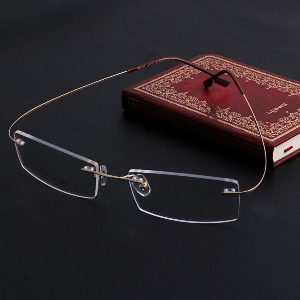 Metal rimless eyeglasses frame 1 pair