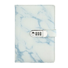 Agenda, taccuino formato A5 con copertina in similpelle PU, lucchetto a combinazione, articoli per ufficio e scuola, blu