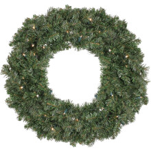 Guirlanda de Natal artificial de pinheiro canadense pré-iluminada e alimentada por bateria - 60 cm - Luzes LED transparentes