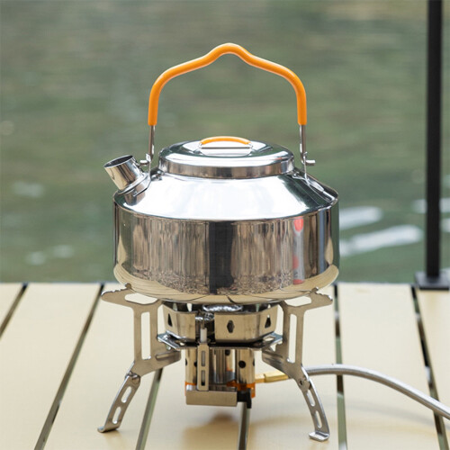 Bouilloire de camping en acier inoxydable de 800 ml pour usage extérieur