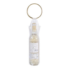 Sac pour bouteille de vin avec-des diamants fantaisie blancs