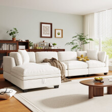 LUCKHAO L-style upholstered modular sectional sofa with