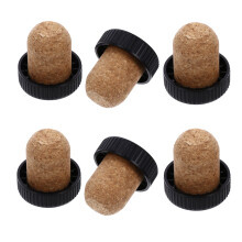 6 stuks kurken stoppers, kurken stop voor wijnflessen, glazen flessen en plastic flessen