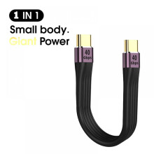Cabo USB-C curto para USB-C, USB 3.1 Gen 2, 40 Gbps, carregamento rápido PD de 100 W, 4K a 60 Hz, Thunderbolt 3, compatível com MacBook Pro e iPad