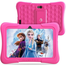 7-Zoll-Kindertablet, 2 GB RAM, 16 GB ROM, Android 9.0, Kidoz vorinstalliert, mit kindersicherer Hülle (Pink)