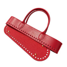 PU lederen tas bodem Shaper tas handvat voor DIY gehaakte-Rood