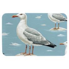 Tapis de bain Seagull en mousse à mémoire de forme (51 x 79 cm), lavable en machine, antidérapant, séchage rapide, doux et ultra-absorbant,