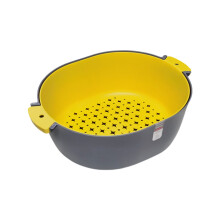 YgkuHd Bacinella di lavaggio in plastica a doppio strato, multifunzionale, per soggiorno, cucina, accessorio per la casa, cestino per lavare frutta e