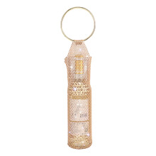 Pochette à vin avec poignée en métal, porte-bouteille en-Kaki