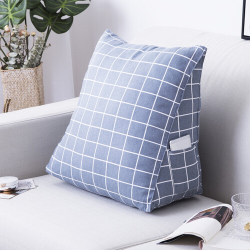 Almofada triangular marrom - Compatível com cama, divã e sofá - Ideal para leitura, apoio para as costas e pernas. Lavável e macia.