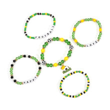 Vibrant Glass Bead Football Bracelet With Adjustable-Section 4