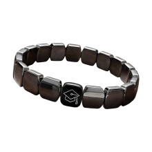 Trendy 2026 Graduate Themed Elastic Bracelet Beaded Wrist-Black