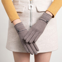 Women's velvet driving gloves warm wool plush