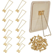 12 piezas de soportes traseros de hierro para marcos de fotos de 2 estilos, compatibles con marcos de fotos dorados, 24 tornillos y soportes de mesa